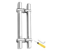 Adjustable Interior Exterior Door Knob,Door Pull Door Handle Push/Pull for Sliding Barn Door Bathroom Doors, Silver Glass Doors Gate Handle with Tools(50cm/20inch)