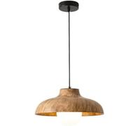 Adjustable Japanese Style Natural Wood Color Light with Glass Lampshade Chandeliers Resin Hanging Ceiling Lamp Pendant Lighting for Living Room, Bedroom, Kitchen