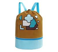 Adjustable Kids Swim Bag, Oxford Cloth Swim Bag, Water-Resistant Kids Swim Bag, Kids Waterproof Sports Bag, Pool Bags with Cute Cartoon Design for Children Boys and Girls, Café, riferimento Alla