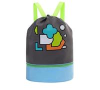 Adjustable Kids Swim Bag, Oxford Cloth Swim Bag, Water-Resistant Kids Swim Bag, Kids Waterproof Sports Bag, Pool Bags with Cute Cartoon Design for Children Boys and Girls, Gris, riferimento Alla