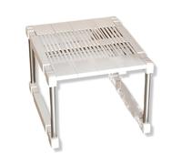 Adjustable Kitchen Cupboard Shelf Dividers - Expandable & Retractables for Closet Pantry & Space-Saving Storage Rack - White Fits 48-56cm L 38cm H 25-33cm W