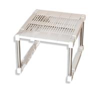 Adjustable Kitchen Rack & Retractable Shelf for Cupboards Pantry & Gabinets - Expandable Storage Solution with Closet Dividers Layered Design White L56-64cm H18cm W25-33cm