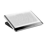Adjustable Laptop Cooling Pad - Aluminum Alloy Fan Riser Base | Workstation Accessories Quiet Duals USB Cooling for Laptop Computer, Keyboard, Phone, Tablet, Book, Office, Study