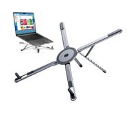 Adjustable Laptop Stand - Aluminum Alloy 18.2x5.8cm Foldable Magnetic Design | Portable Laptop Holder, Ergonomic Notebook Stand, Lightweight Computer Riser With Storage Bag | For Office Study