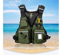 Adjustable Life Vest for Fly Fishing with High Buoyancy, Breathable Mesh and Multiple Pockets for Adults Men Women, Ideal for Kayaking, Paddle Boarding, Snorkeling, Fishing(Green)