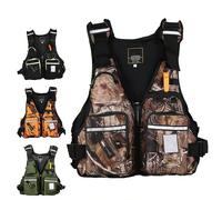 Adjustable Lightweight Swim Jacket for Fly Fishing, Adults Men Women, High Buoyancy Safety Design with Multi-Pockets and Breathable Mesh, for Kayaking, Paddle Boarding(LeafCamouflage)