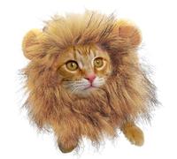 Adjustable Lions Mane For Dogs - Realistic Pet Costume with Ears, Funny Cat Lion Mne Outfit, Comfortable Puppy Cosplay Headwear, Soft Brown Mane Wig, Festive Kitten Halloween Apparel | For Dogs