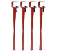 Adjustable Metal Leg No Punching Table Clamp Legs F-Shape Coffee Table Leg with 4pcs Foot Pads, DIY Furniture Dining Desk Console Feet for Various Shapes of Table Boards,Red,76cm(30in)