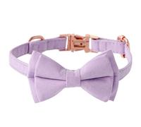 Adjustable Metal Snap Collar with Detachable Bow Tie Suitable for Cats and Puppies