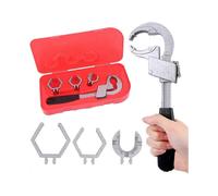 Adjustable Multifunctional Pipe Wrench Set with Wide Opening Spanner and Replacement Heads for Various Plumbing Needs