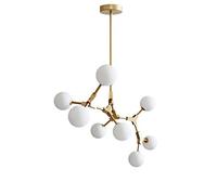Adjustable Nordic Chandelier 6 Mid Century Pendant Lighting Iron Ceiling Fixture for Kitchen Dining Room Living Room,Gold,8 Light Fixture(Gold,8 Lights)