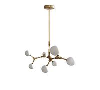 Adjustable Nordic Chandelier 6 Mid Century Pendant Lighting Iron Ceiling Fixture for Kitchen Dining Room Living Room,Gold,8 Light Fixture(Gold,7 Lights)