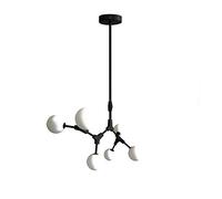 Adjustable Nordic Chandelier 6 Mid Century Pendant Lighting Iron Ceiling Fixture for Kitchen Dining Room Living Room,Gold,8 Light Fixture(Black,6 Lights)
