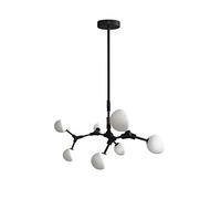 Adjustable Nordic Chandelier 6 Mid Century Pendant Lighting Iron Ceiling Fixture for Kitchen Dining Room Living Room,Gold,8 Light Fixture(Black,7 Lights)