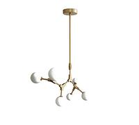 Adjustable Nordic Chandelier 6 Mid Century Pendant Lighting Iron Ceiling Fixture for Kitchen Dining Room Living Room,Gold,8 Light Fixture(Gold,6 Lights)