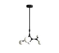 Adjustable Nordic Chandelier 6 Mid Century Pendant Lighting Iron Ceiling Fixture for Kitchen Dining Room Living Room,Gold,8 Light Fixture(Black,5 Lights)