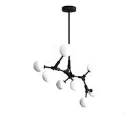Adjustable Nordic Chandelier 6 Mid Century Pendant Lighting Iron Ceiling Fixture for Kitchen Dining Room Living Room,Gold,8 Light Fixture(Black,8 Lights)