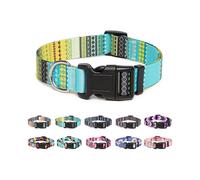 Adjustable Nylon Dog Collar with Patterns, Soft Comfy Pet Collar for Small Medium Large Dogs (S, Arrow)