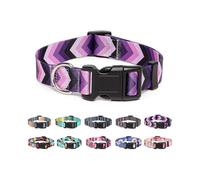 Adjustable Nylon Dog Collar with Patterns, Soft Comfy Pet Collar for Small Medium Large Dogs (S, Arrow)