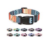 Adjustable Nylon Dog Collar with Patterns, Soft Comfy Pet Collar for Small Medium Large Dogs (S, Arrow)