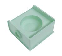 Adjustable Pet Bowl, Natural Cat Food Bowls, Compact Dog Food Bowl Stand, Perfect Puppy Feeding Station, 19,8 x 19 x 10 cm, 7,8 x 7,48 x 3,94 pulgadas, 350 g for Dog, Puppy, Gato, Yellow,Green