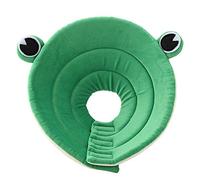 Adjustable Pet Lick Deterrent Collar for Dogs & Cats | Soft Sponge Wound Cover After Procedure | Cute Amphibian Design/Breathable/Reusable | S M L XL Sizes (FRELEANf01JKlFV-04)
