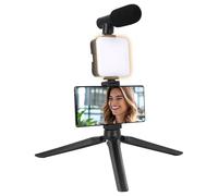 Adjustable Phone Tripod, Tripod with LED Light, Selfie Ring Light Stand, Compact Phone Stand, Smartphone Tripod with Light, Professional Selfie Equipment, Easy-Use Phone Tripod for Picture
