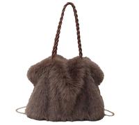 Adjustable Plush Travel Pouch - Winter Purse | with Detachable Strap - Plush Tote Bag - for Fashion Dating Hiking Outdoor Travel Work Walking Shopping Carry Commuting Camping Sports