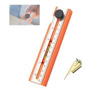 Adjustable Positioning Marking Protractor Tool, Drilling Positioning Ruler,Cabinet Drawer Door Hole Drilling Gauge, Angle Finder Woodworking Tool (R+Compass)