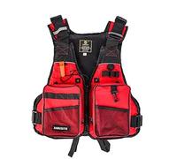 Adjustable Quick-Dry Fly Fishing Swim Vest for Adults Men Women, High Buoyancy Lightweight with Breathable Mesh Multi-Pockets, for Kayaking Boating Sailing Swimming(Red)