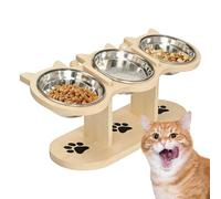 Adjustable Raised Cat Bowl - 15° Angled Pet Feeder for Daily Use | Elevated Water Food Station with 3 Dish Set, Elevated for Indoor Outdoor Home Kitchen Balcony Apartment Camping Pets Care