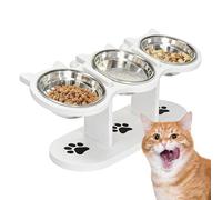 Adjustable Raised Cat Bowl - 15° Angled Pet Feeder for Daily Use | Elevated Water Food Station with 3 Dish Set, Elevated for Indoor Outdoor Home Kitchen Balcony Apartment Camping Pets Care