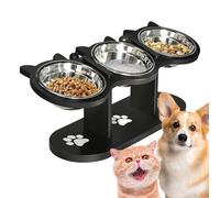 Adjustable Raised Cat Bowl - 15° Angled Pet Feeder for Daily Use | Elevated Water Food Station with 3 Dish Set, Elevated for Indoor Outdoor Home Kitchen Balcony Apartment Camping Pets Care