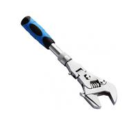 Adjustable ratchet wrench, retractable extension bar 1012 inches, 5in1 spanner with 180degree swivel head.