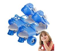 Adjustable Roller Skates - Durable Quad Shoes with Safety Straps | 4 Wheel Skating Wear Resistant Design, Comfortable Outdoor Indoor Sports for Teens Beginners Training Practice