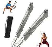 Adjustable Ropeless Battle Ropes Trainer, 2-in-1 Cordless Battle Ropes for Home Gym - Quiet & Space, Weighted Ropeless Combat Workout Rope for Full Body Training, Cardio, and Strength (Gray,Gen 2)