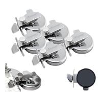 Adjustable Round Magnetic Seam Guide, Stainless Magnetic Guide Clamps, Adjustable Thickness Screw, Curved Edge Design for Rounded Hems, Collars, and Circle Sewing (5Pcs)