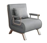 Adjustable Sleeper Chair Bed with 6-Position Backrest, Washable Cover, No Assembly Required, Compact Pull-out Couch for Living Room, Balcony, Office (Gray, 63 cm)