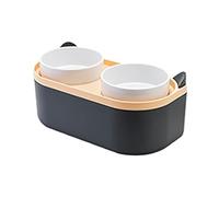 Adjustable Slow Feeder - Washable Dog Bowl, Puppy Bowls with Utensil Compartment, Feline Bowl, Pet Feeding Station Accessories, Pet Feeder with Protection Frame for Indoor Use