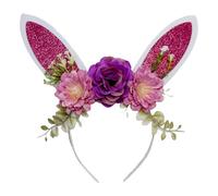 Adjustable Soft Glitter Cartoon Costume Decoration Adult Kids Party Favor Headband - Easter Headband for Cosplay Photo Booth Birthday Makeup Christmas Party, Cute Rabbit Ear Boppers Festive Hair Hoop