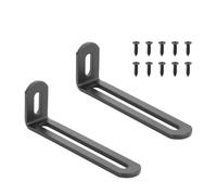 Adjustable Stainless Steel Corner Bracket Duty Heavy Metal 90 Degree L Shaped Angle Braces For Wooden Shelf Furniture(Black 98mm 2pcs)