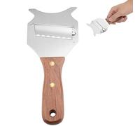 Adjustable Stainless Steel Truffle Cheese Slicer, Chocolate Shaver for Kitchen 18/8 Steel Blade with Wooden Handle Chocolate Curls Cheese Slices Garnishes (19.5cm)