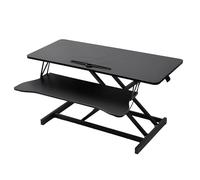 Adjustable Standing Desk Converter, Height Adjustable Desks Riser, Manual Pneumatic Lift Workstation with Keyboard Tray, Ergonomic Laptop Table for Home, Classroom, and School Use
