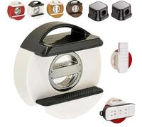 Adjustable Suction Cup Power Strip Holder, Punch-Free Rotational Socket Mount Organizer, Wall-Mounted Cable Management for Home,Office, Kitchen and Under-Desk (White)