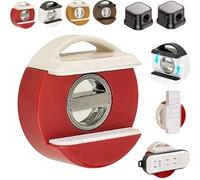 Adjustable Suction Cup Power Strip Holder, Punch-Free Rotational Socket Mount Organizer, Wall-Mounted Cable Management for Home,Office, Kitchen and Under-Desk (Red)