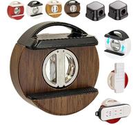 Adjustable Suction Cup Power Strip Holder, Punch-Free Rotational Socket Mount Organizer, Wall-Mounted Cable Management for Home,Office, Kitchen and Under-Desk (Brown)