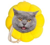 Adjustable Sunflower Shape Cat Collar, Soft, Reusable Anti-Licking Elizabethan Recovery Cone, Designed with a Fun and Cute Sunflower Shape, for Small Cats and Dogs, 1 Piece
