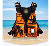 Adjustable Swim Vest for Fishing Gear and Equipment, Outdoor Breathable Swim Vest with Multi-Pockets, Adult for Men and Women, Boating Kayaking Canoeing Flotation Aid(Cold White)