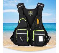 Adjustable Swim Vest for Fishing Gear and Equipment, Outdoor Breathable Swim Vest with Multi-Pockets, Adult for Men and Women, Boating Kayaking Canoeing Flotation Aid(Warm White)