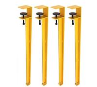 Adjustable Table Clamp Leg,No Punching F Shape Coffee Table Legs,Detachable Coffee/Dining/Workbench/Bar Legs with Floor Protectors, Easy Install,Yellow,40cm(16in)